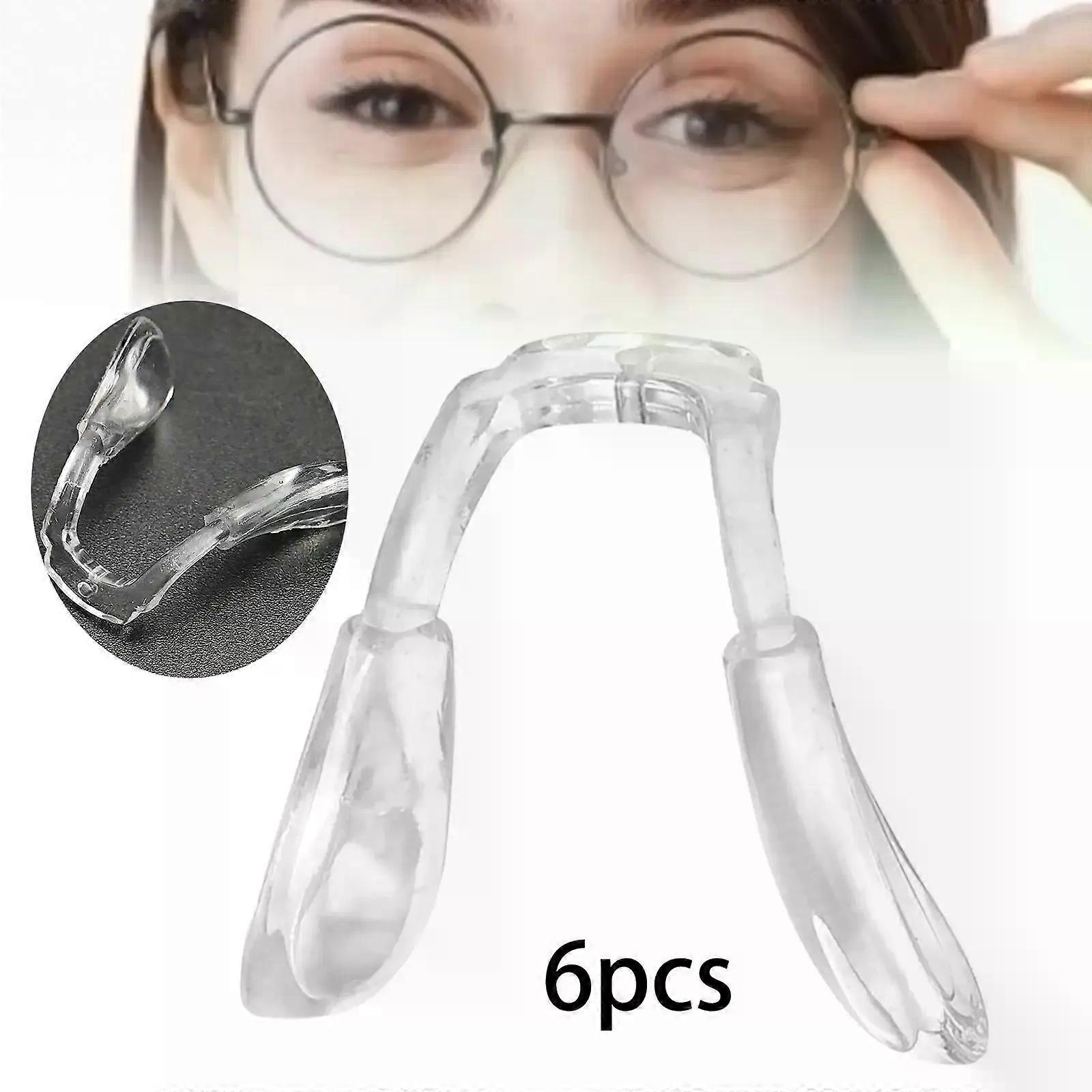 6x Eyeglasses Nose Pads Anti Slip Nose Support Practical Transparent Lightweight Nosepads Easy to Use Glasses Nose Support Pads
