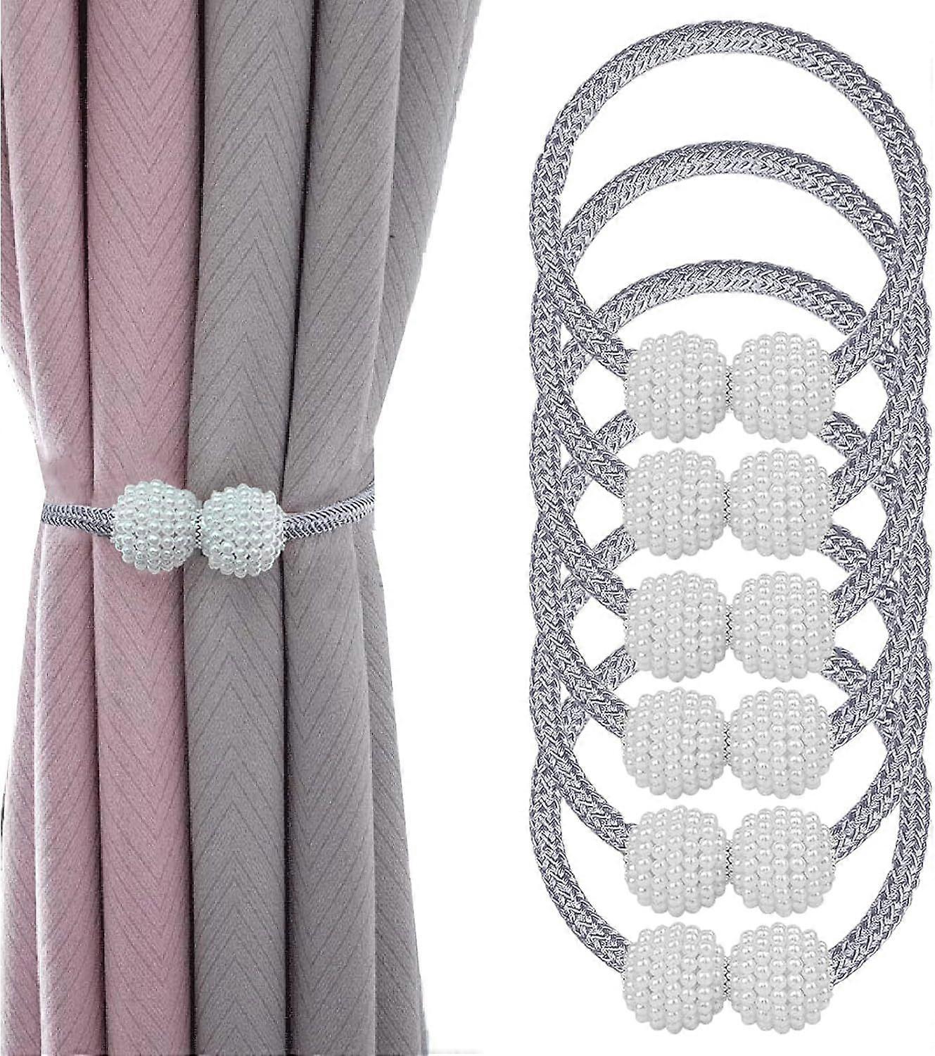 6 Pcs Curtain Tie Backs Magnetic Curtain Tiebacks Convenient Drape Tie Backs for Curtains Decorative Holdbacks Holder Curtain Tiebacks for Window Drap