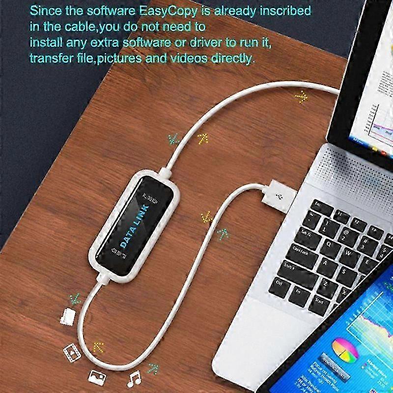 Portable USB PC to PC Transfer Cable for Direct Data File Sharing and Sync