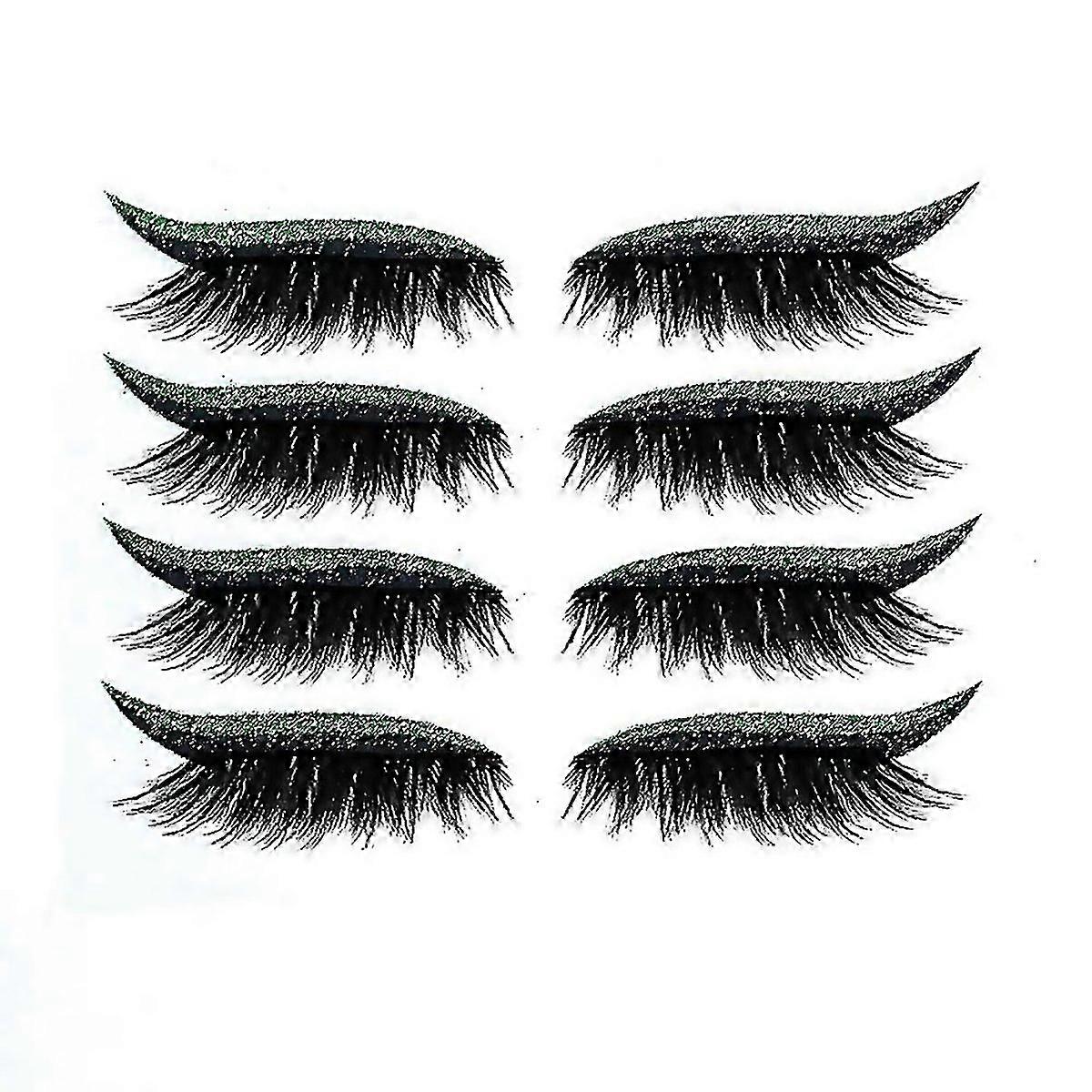 For 4pairs Reusable Eyelash Stickers Glitte Eyeliner Invisible Tape Self Adhesive Makeup Tool Eyelas