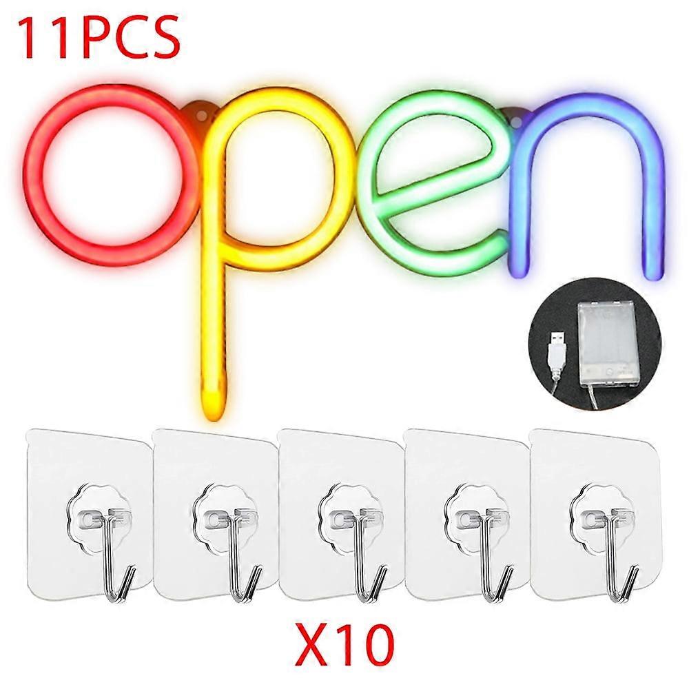 HAOAN Neon LED Open Sign, Open Sign for Business Ideal for Restaurant, Bar, Salon and More, LED Neon Lamp with Open/Close Sig, 7.08 * 13.77 Inches