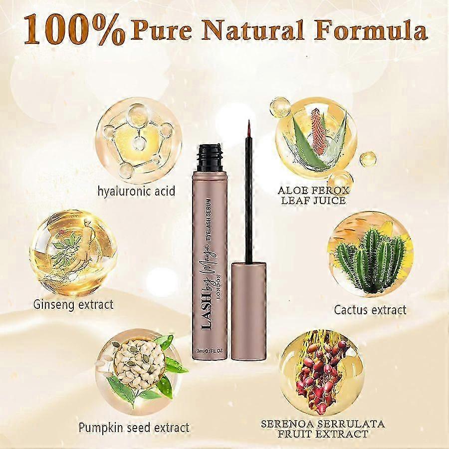 3ml Eyelash Growth Serum Lengthen Thicken Volumize Eyelashes Curl Eyebrows Gentle And Effective Non-irritating Sensitive Skin
