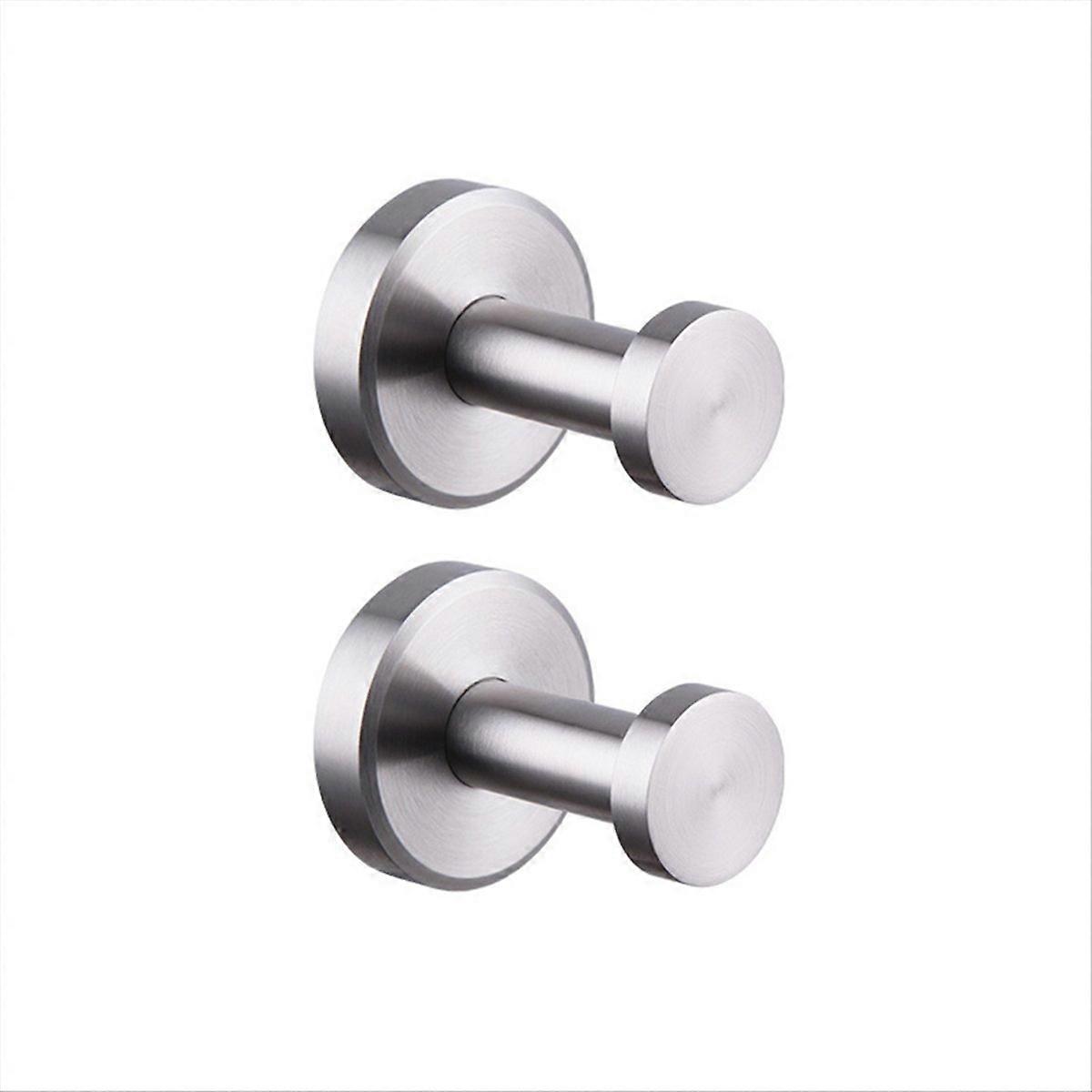 2pcs Hooks for Shower Bathroom Kitchen Glass Door Mirror Silver