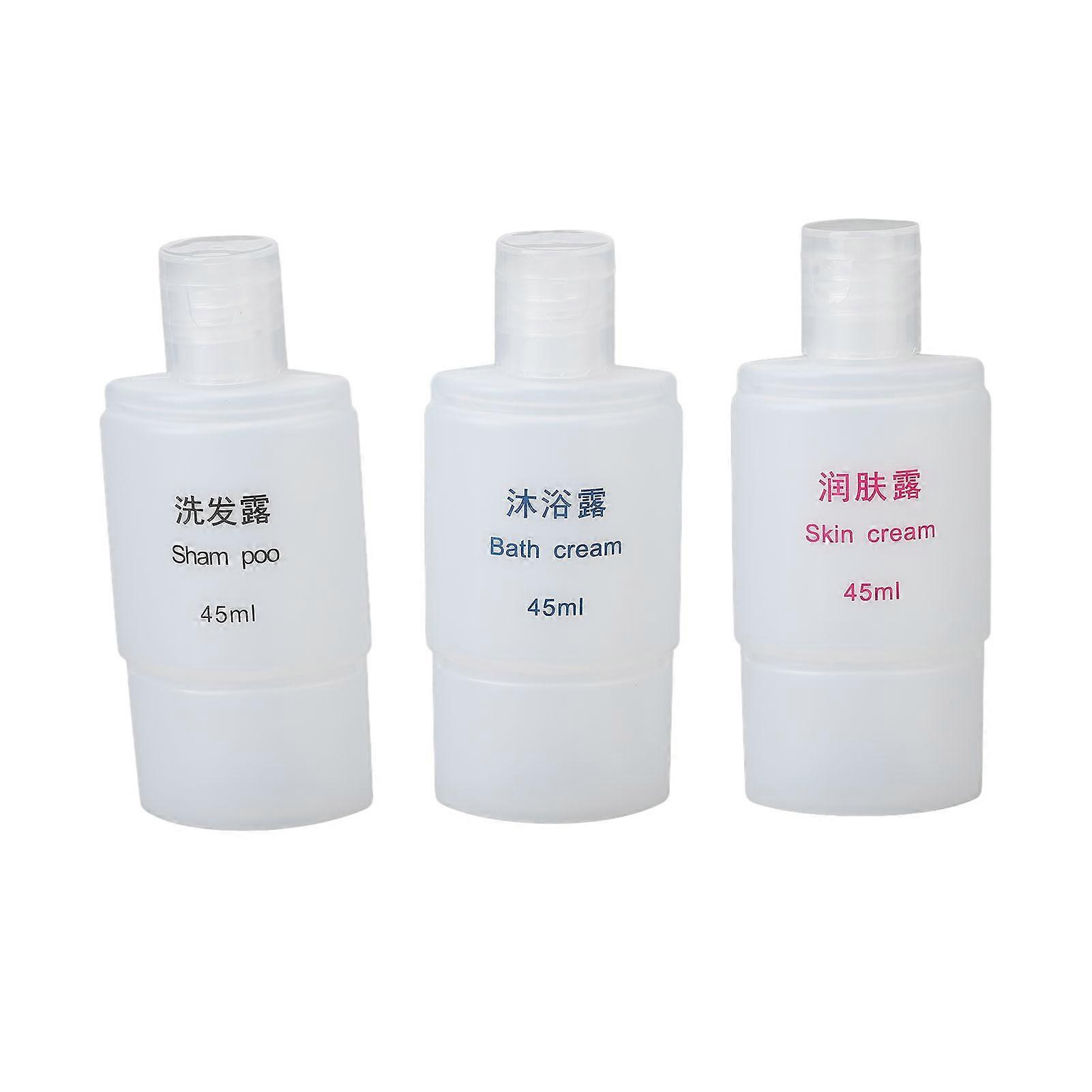 3 in 1 Travel Bottle Leakage Proof Refillable Portable Travel Container for Conditioner Shampoo Lotion 45ml Pink 