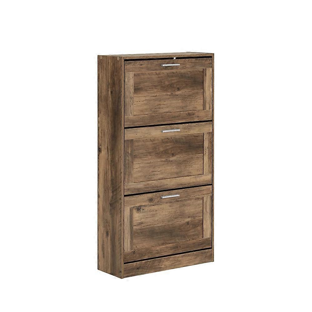 SoBuy FSR137-L-FNarrow Shoe Cabinet Storage Unit - Slim 2 Flip Drawers Shoe Cupboard for Hallway Hol