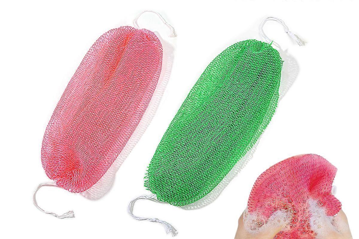 2PCS African Net Sponge Body Scrubber for Exfoliating and Bathing