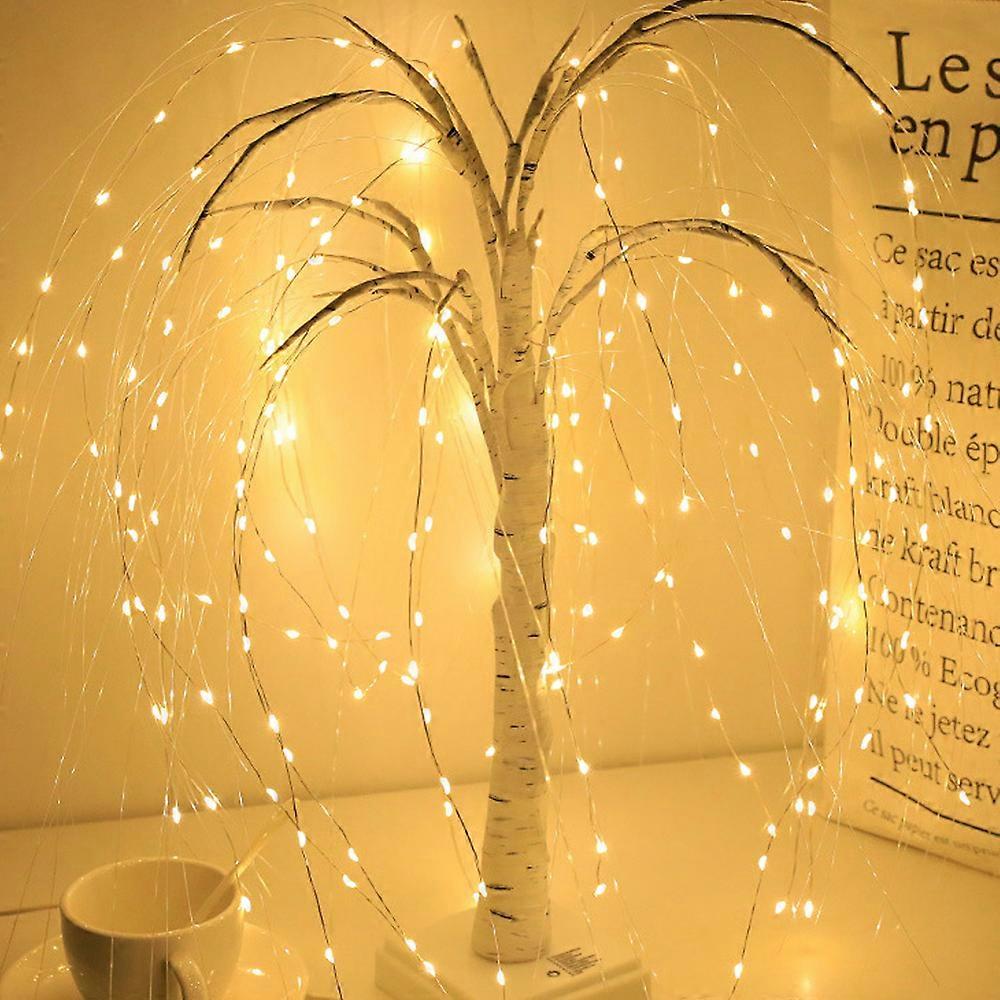 LED Tabletop Christmas Weeping Willow Tree Artificial Bonsai Lit