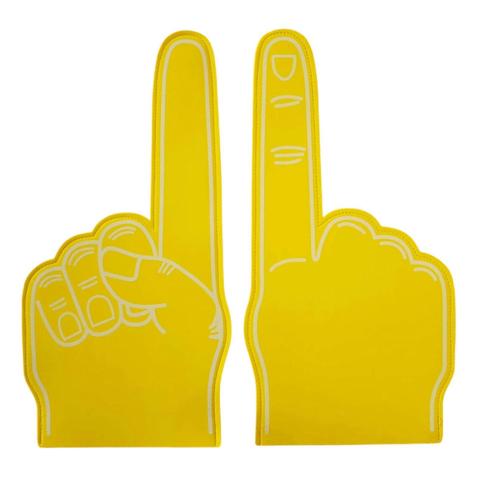 2X Eye-catching Cheering Foam Hand Tall Density Supporter Gear For Team Support And Event Excitement  Yellow