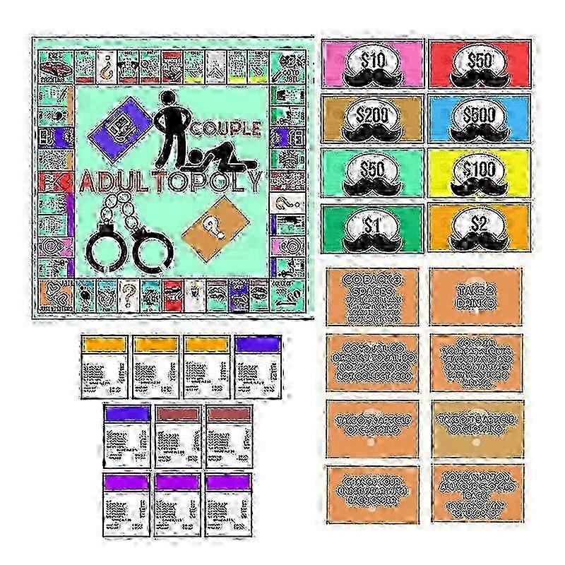 Adultopoly Board Game: Couples' Date Night Game with Interactive Cards for Fun & Conversational Engagement 0619