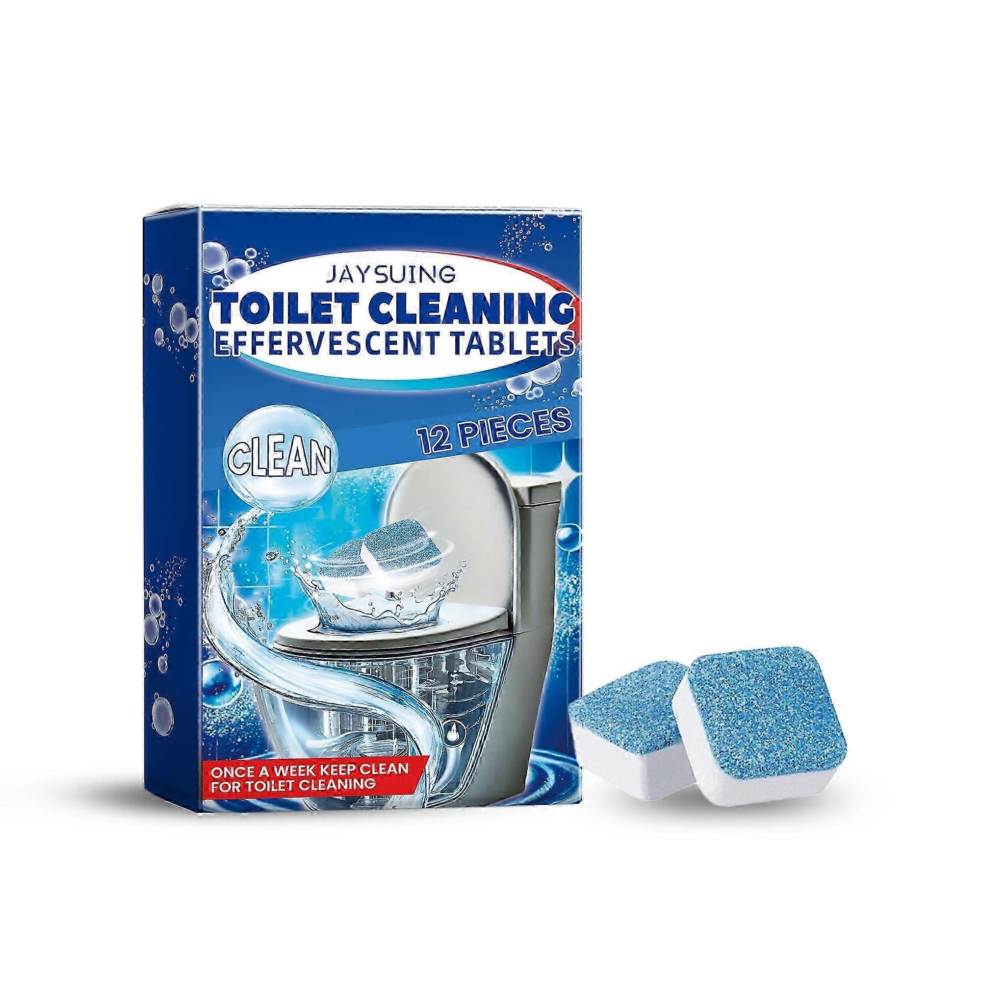 Powerful Automatic Toilet Cleaning Tablets - Deep Odor , Stain Removal, 12 Pack