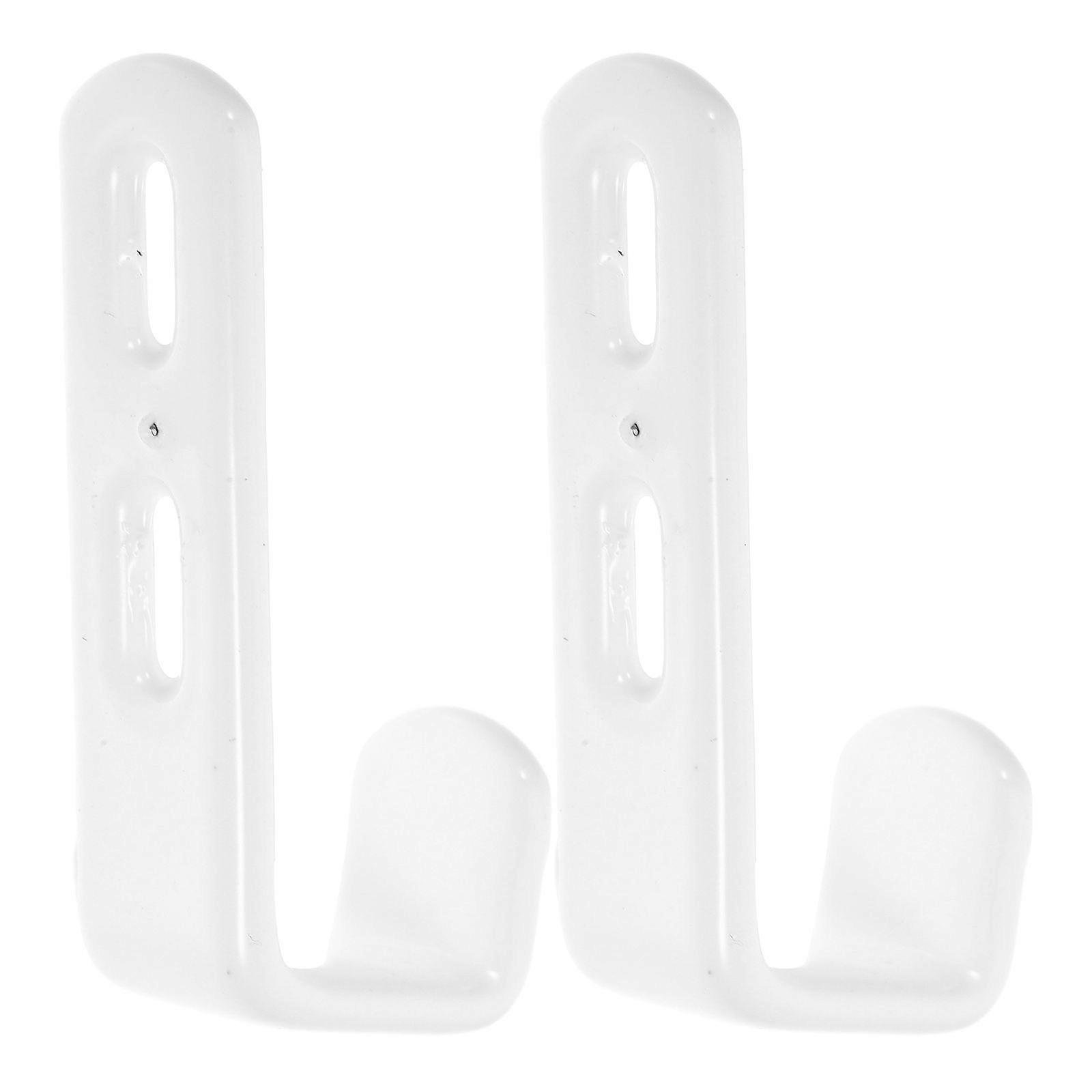 2pcs Bunk Bed Ladder Hooks Utility Hooks Hanger J Hooks Iron Heavy Duty Hook Loft Bed Ladder Hooks for Bed Decoration Hook Tool White