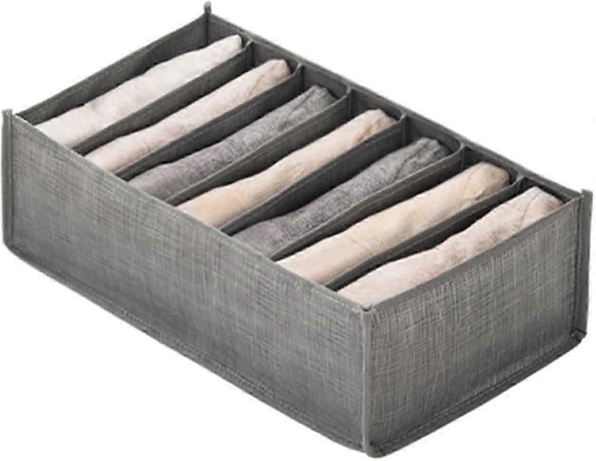 Storage Box Non-Woven Fabric Clothes Jeans Drawer Organizer Visible Gray Clothes Divider Box Space-Saving Storage Container for Clothes Jeans Underclo