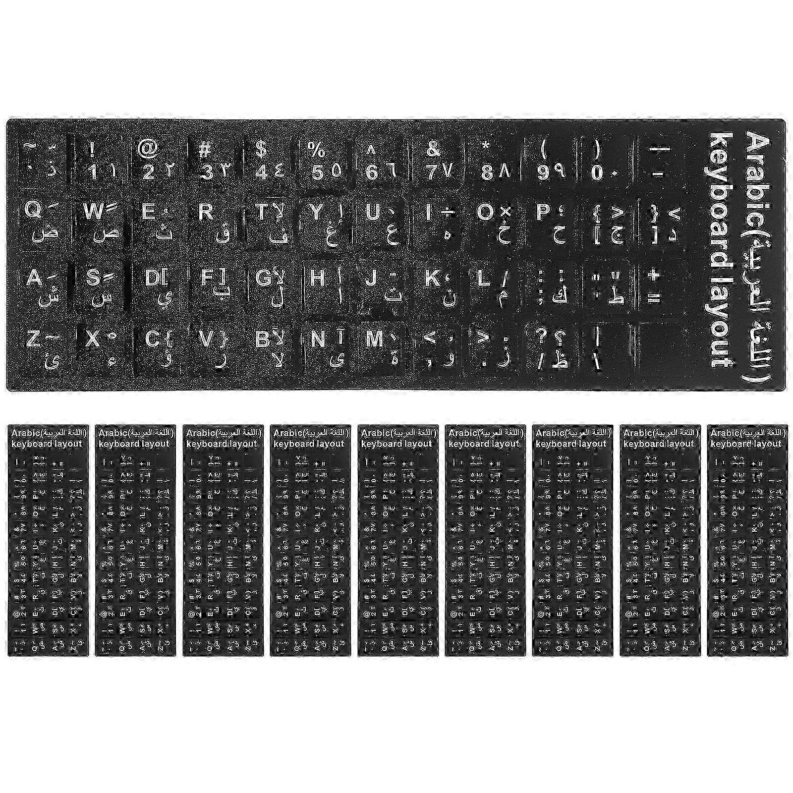 10pcs Keyboard Sticker Keyboard Letter Replacement Sticker Arabic Keyboard Label