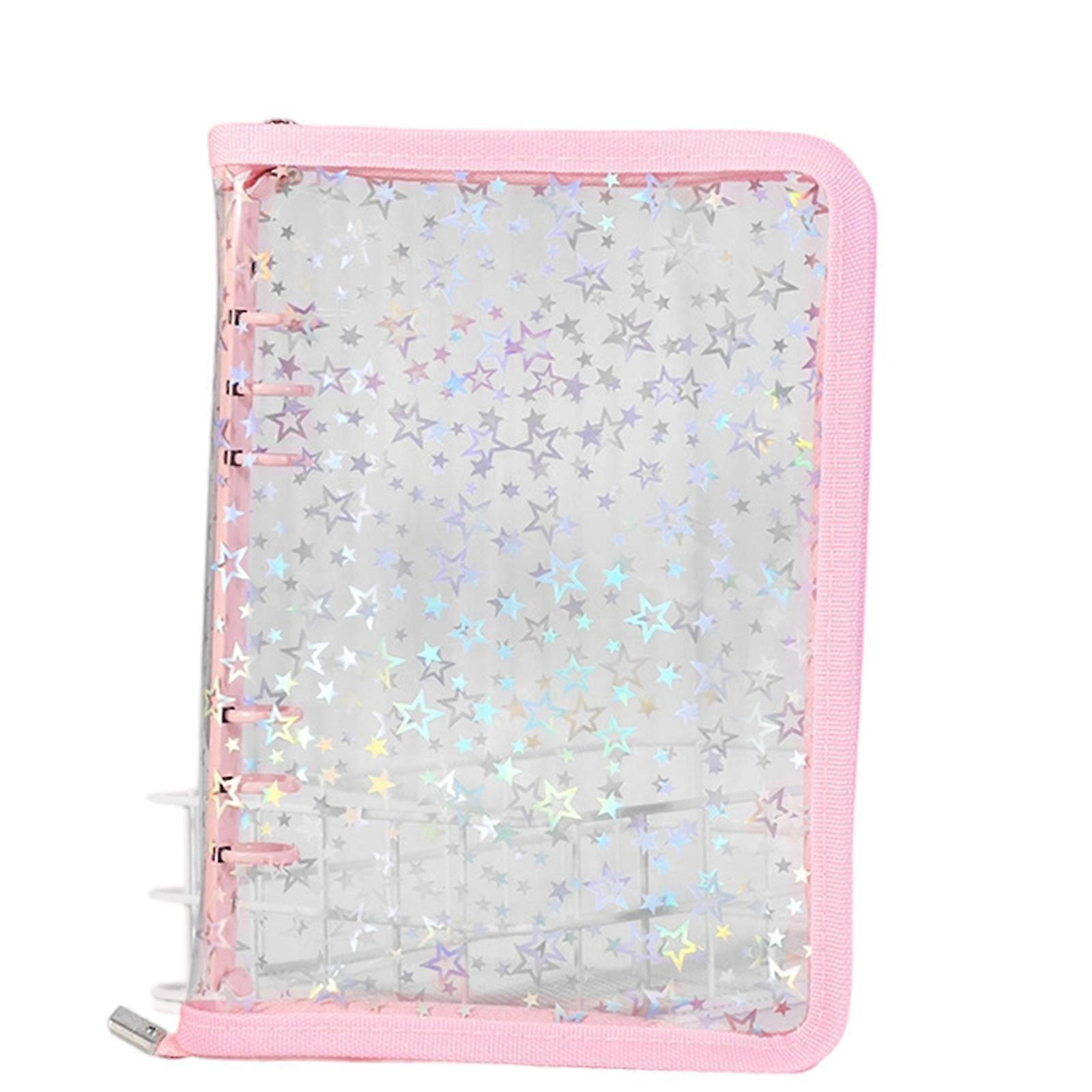 Vibrant Star Shape 6 Ring Sticker Organiser PVC Cover For School Office Supplies Multicolor