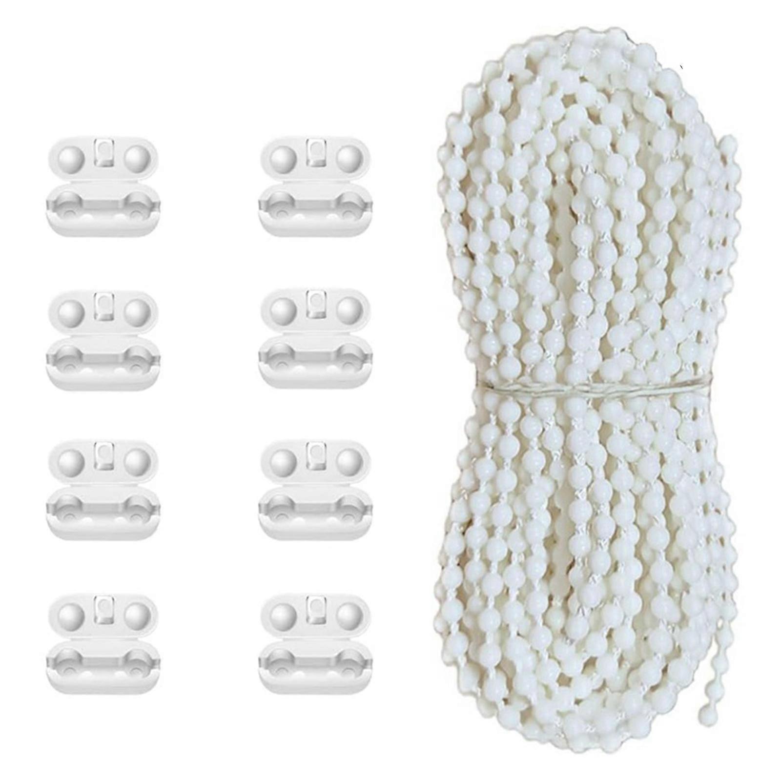 8Meter White Blind Bottom Chain for Vertical Slats with 8 Connectors Elegant Window Solution Multicolor