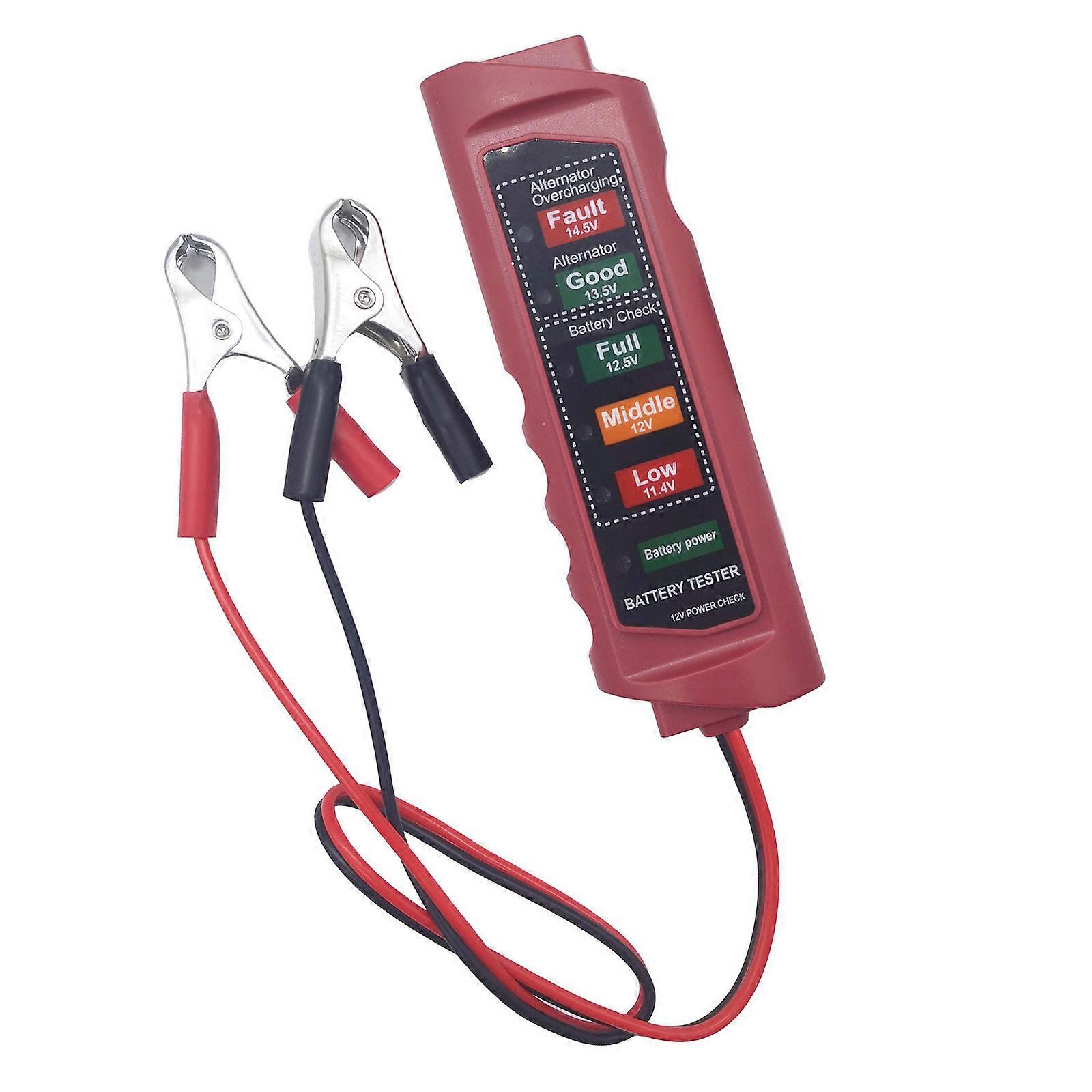 Car Battery Inspection Device Digital Display Alternator Tester, Precise Error Value ±0.10V, for Mechanic Personals Use Multicolor