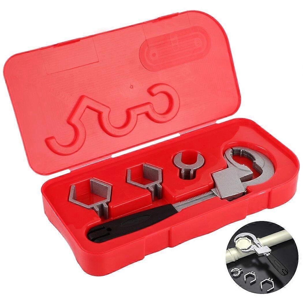 Adjustable Wrench, Universal Double-ended 80mm Open-end Crescent Wrench with Tool Box for Water Pipe Repair & Home Use