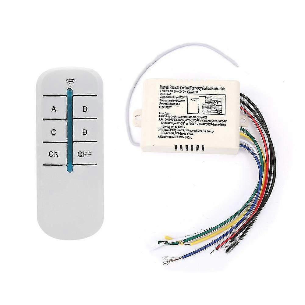 4 Way Wireless Remote Control Switch 220v Digital Wall Receiver Transmitter Module Remote Wall Switch+transmitter Receiver For Lights