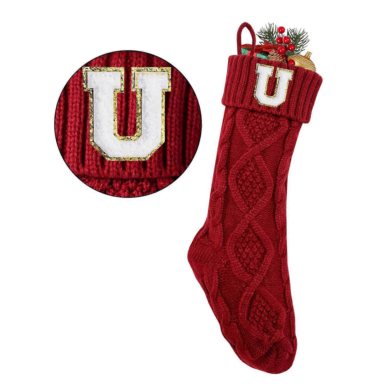 Knitted Xmas Stockings For Fireplace Mantel Multi-functional Xmas Tree Ornament