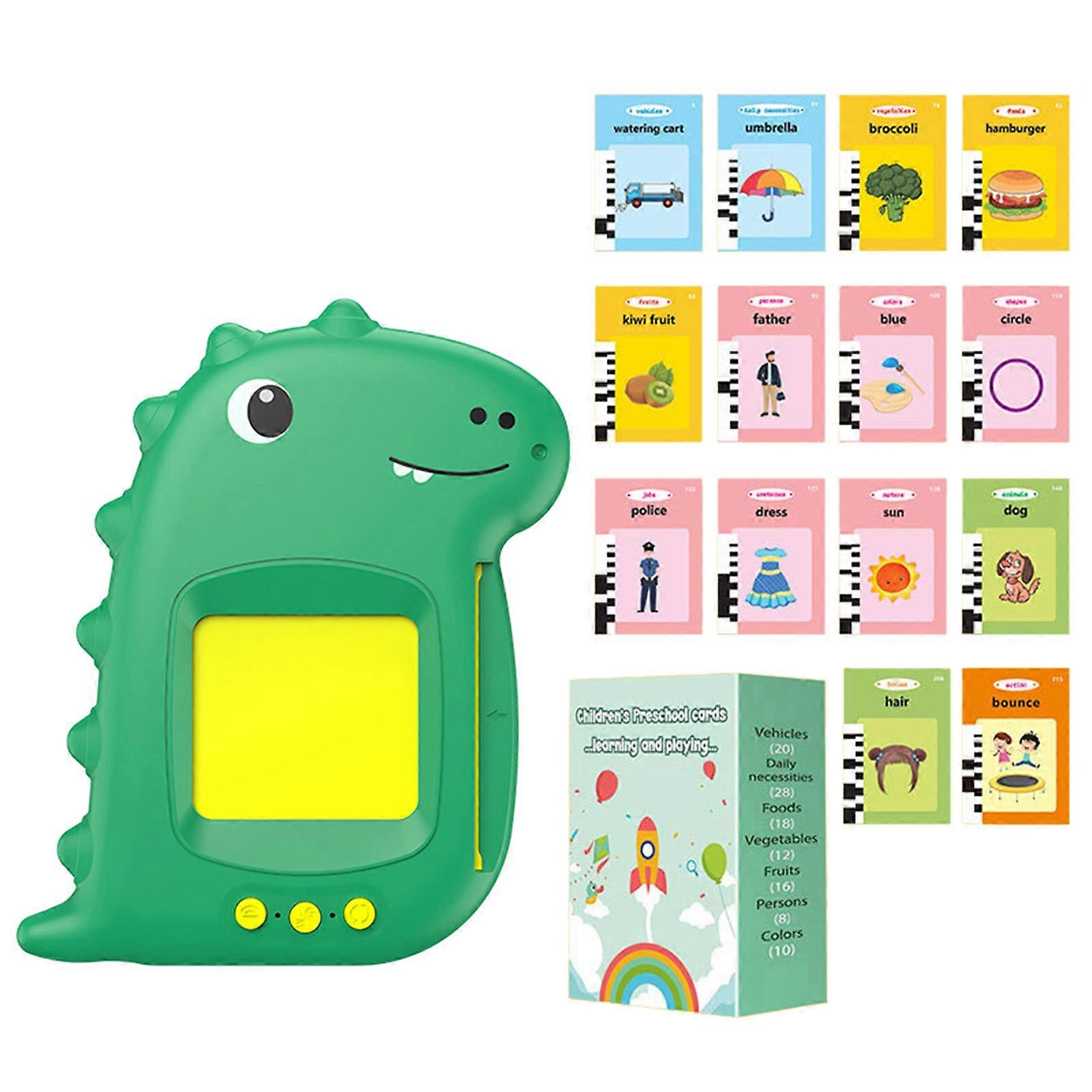 Children's Reading Machine with Flash Cards, Language Learning Tool Birthday Gifts Sight Words Learning  Green
