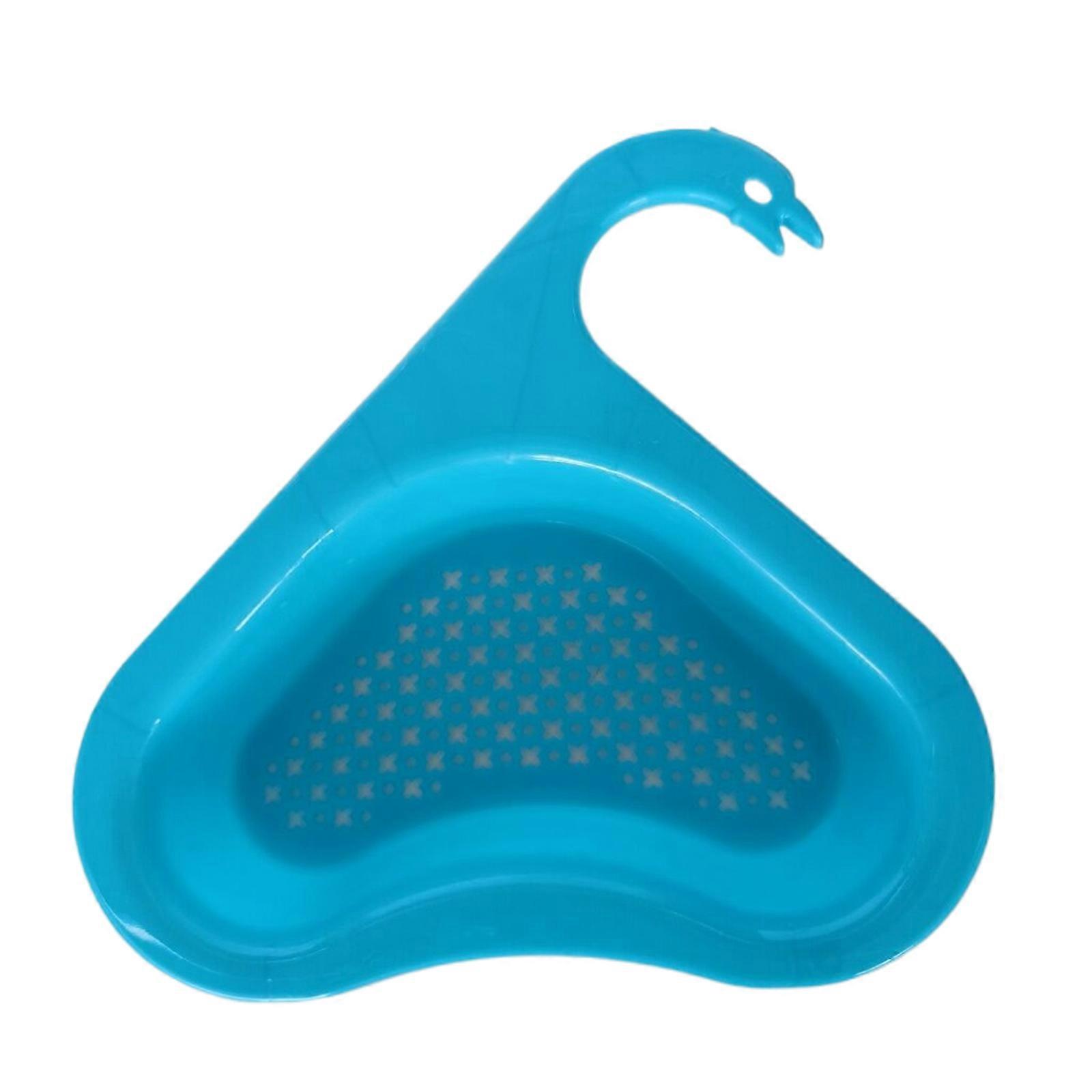 Kitchen Sink Strainer Basket Fruit Vegetable Drainer Sponge Rack Drain Filter for Leftovers Soup Garbage  Blue