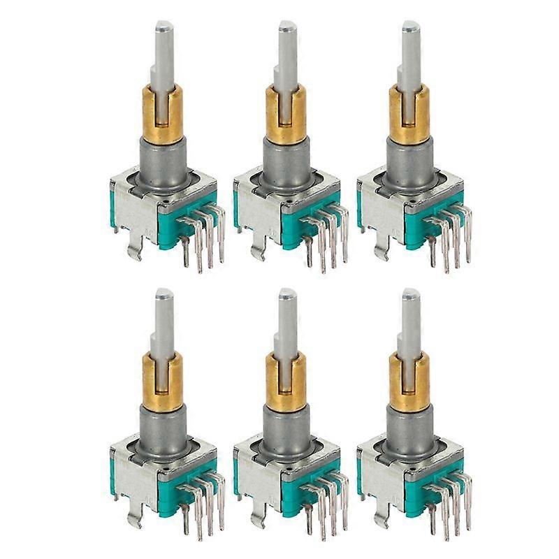 6X EC11EBB24C03 Dual Encoder with Switch 30 Positioning Number 15 Pulse Point Handle 25mm