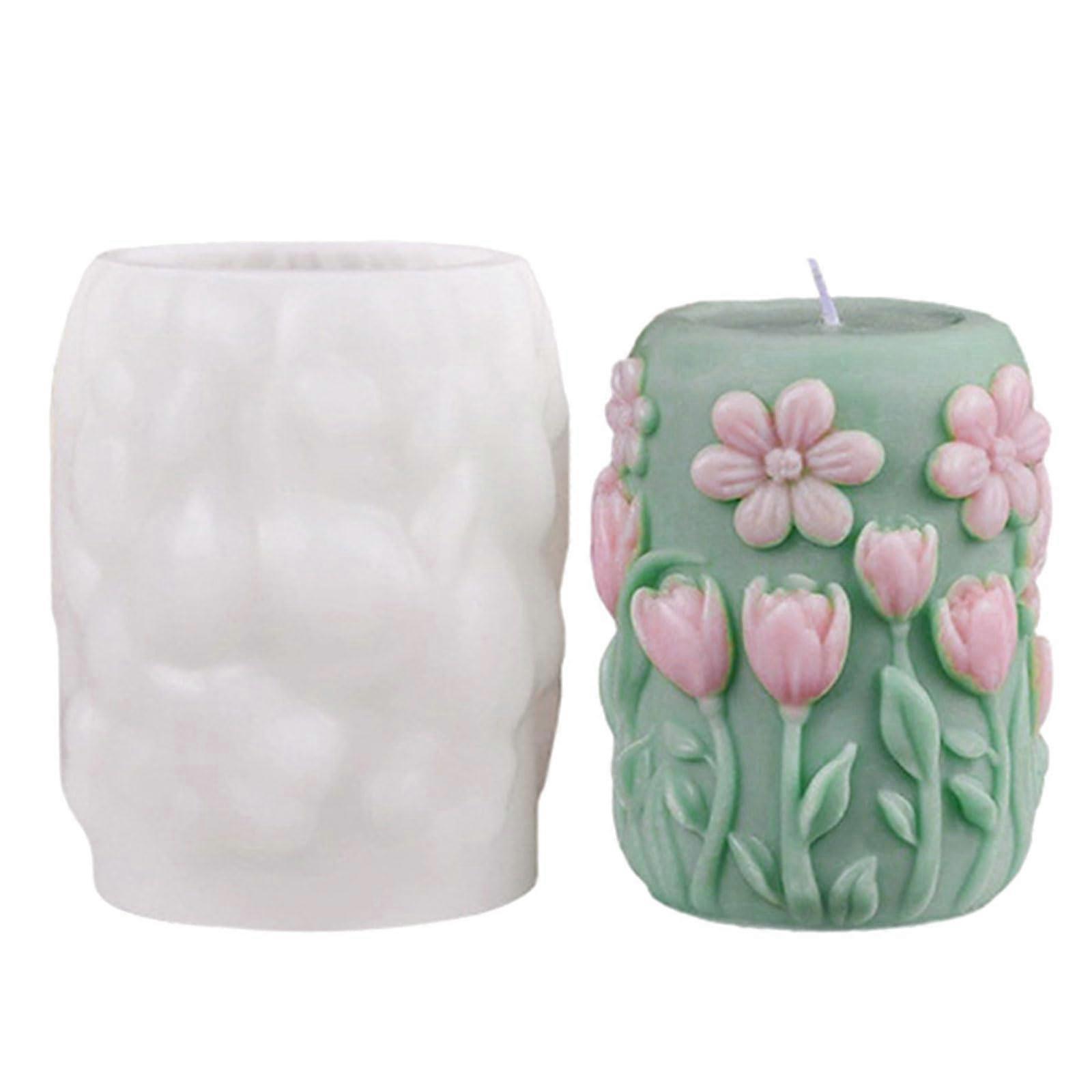 Silicone Soap Mold with Realistic Floral Texture for Handmade Soap, Baking and Resin Crafts