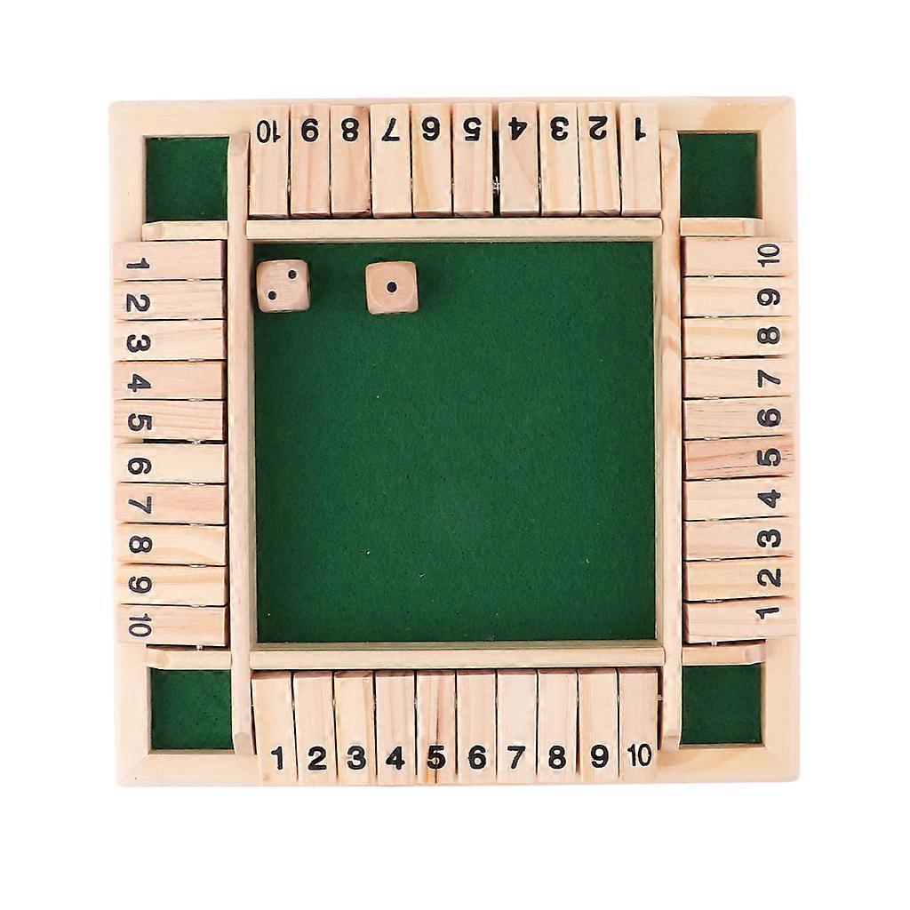 Arithmetic Dice Board Game Four-Sided Flip Card Games Box Dice Toys Wooden Flaps Dices 4 Players Party Number Game Board Games