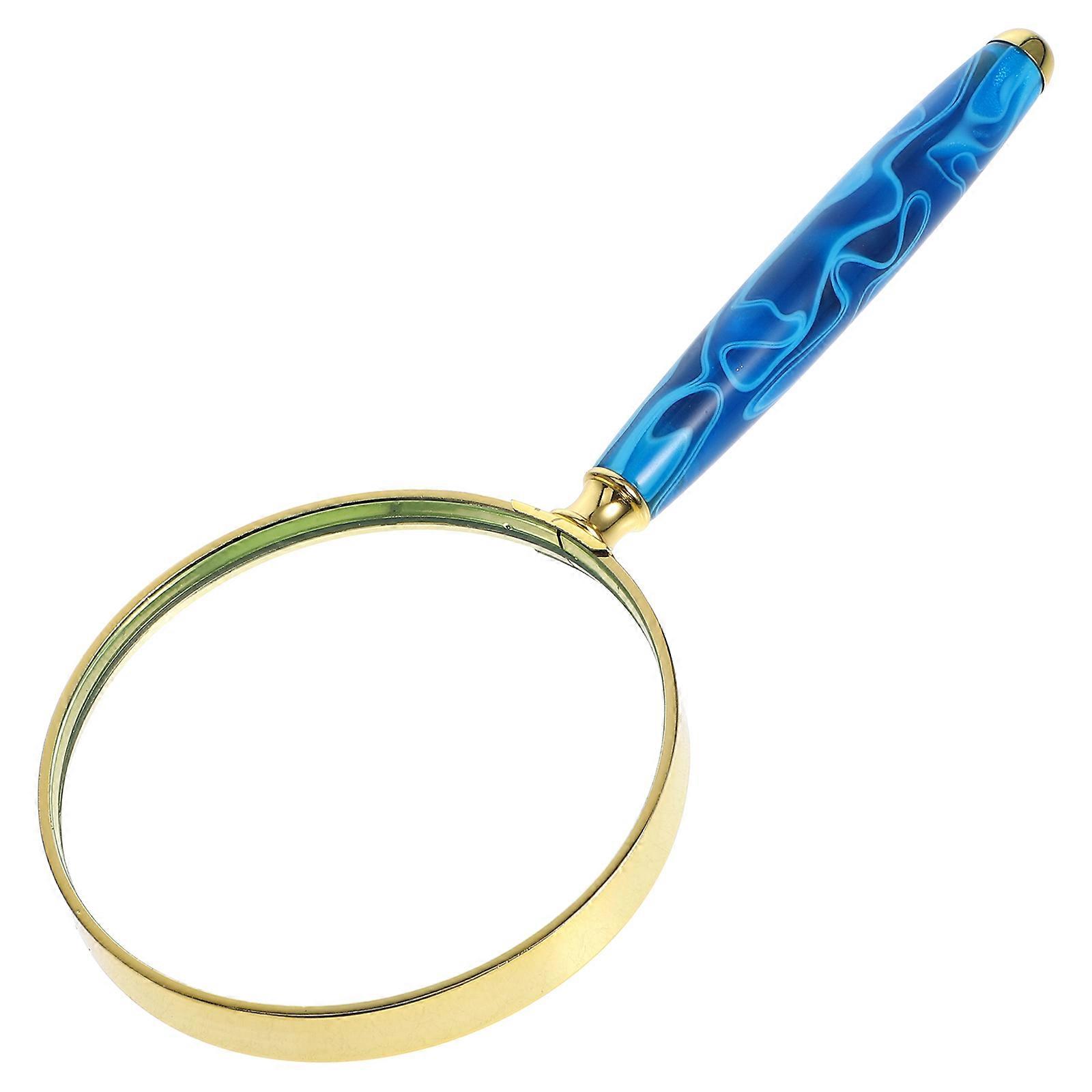 Handheld Magnifying Glass Decorative European Style Exploring Nature Magnification Blue 1Pack