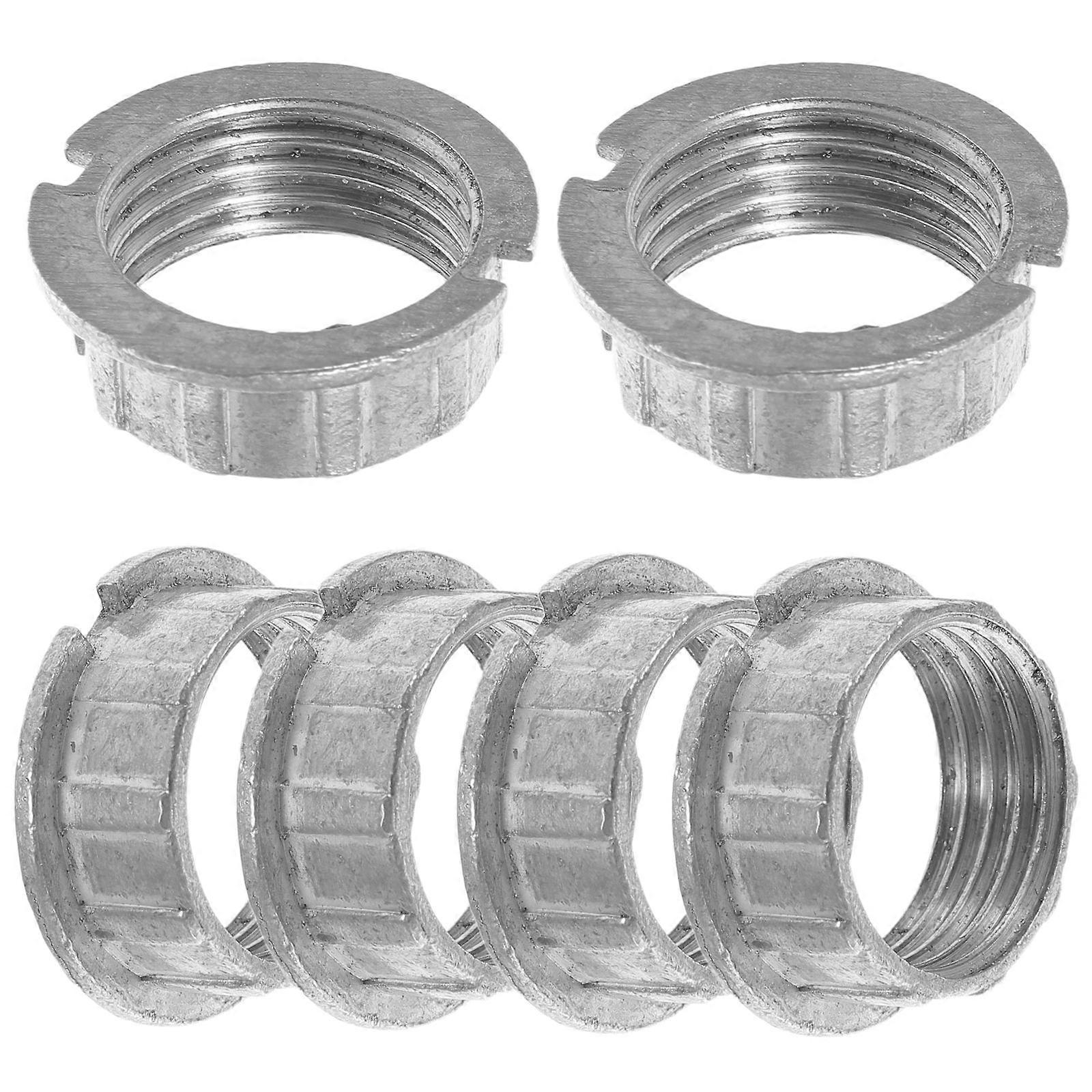 Aluminum Alloy Halogen Lamp Holder Outer Ring for Replacement 6Pcs Silver