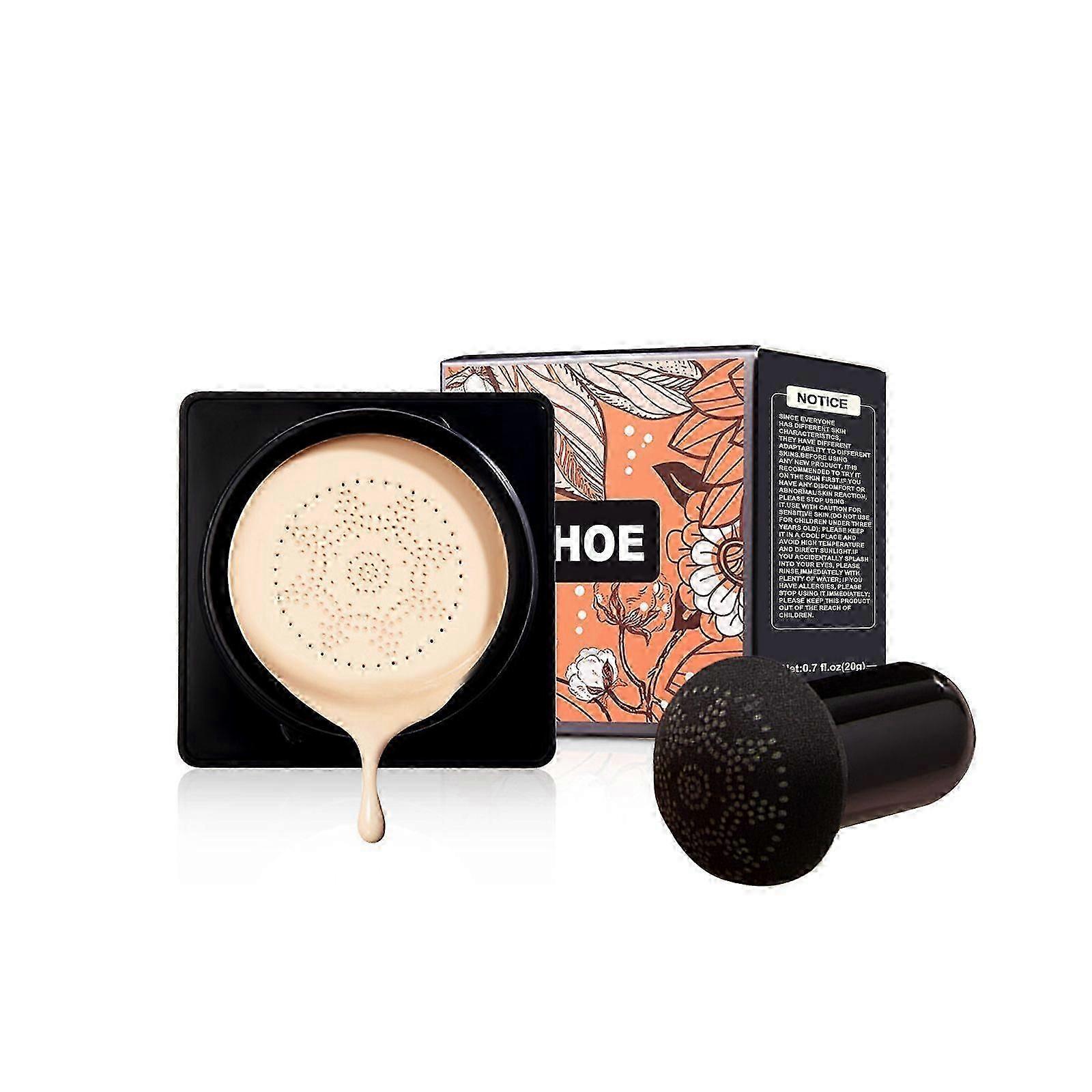 Magic Mat Powder Puff, Invisible Pore Ivory White Natural Color With Mushroom Air Cushion On Makeup Base