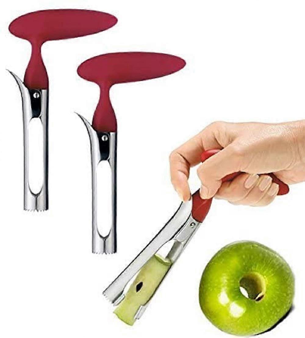 2 Pack Stainless Steel Apple Corer with Serrated Blade for Fast Core Removal and Non‑Slip Grip