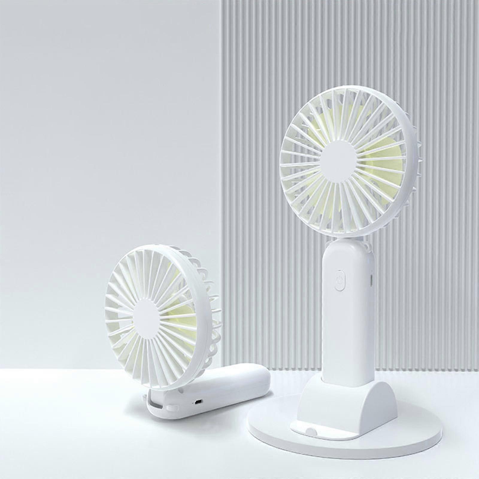 New Usb Handheld Fan- Reversible Fan Head- Vertical Blowing- 3 Wind Speeds- Mini Desktop Rechargeable Brushless Folding Easy Storage Small Fan