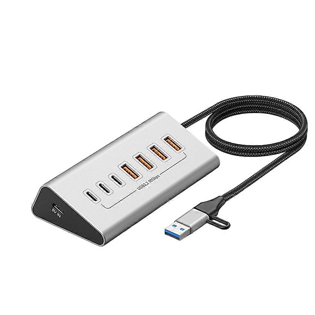 USB 3.2 10Gbps Hub USB Docking Station Type C Splitter Multi 7 Ports Switch for PC Laptop Data Transfer Charging Dock