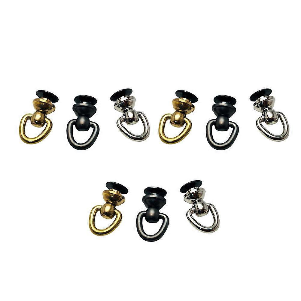 Durable Iron Rotating D Ring with 12MM Base Screw Design for Decor Assorted Color 9 Pcs