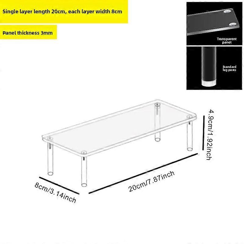 1-4 20x8cm Tier Acrylic Display Stand Durable Display Rack for Cupcake Perfume Doll Transparent Trapezoidal Store Shelf