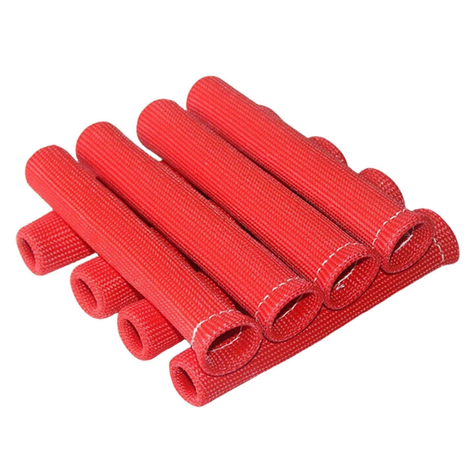 8PCS Spark Plug Wire Heat Shield Sleeves, 6 Inch Flame Retardant Fiberglass Boot Protector 1200°C
