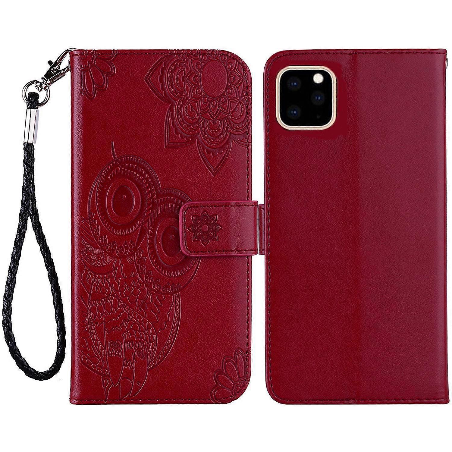 For iPhone 14 Plus 6.7 inch  Shockproof Flip Wallet Case Imprinted Owl Flower Pattern PU Leather Pho