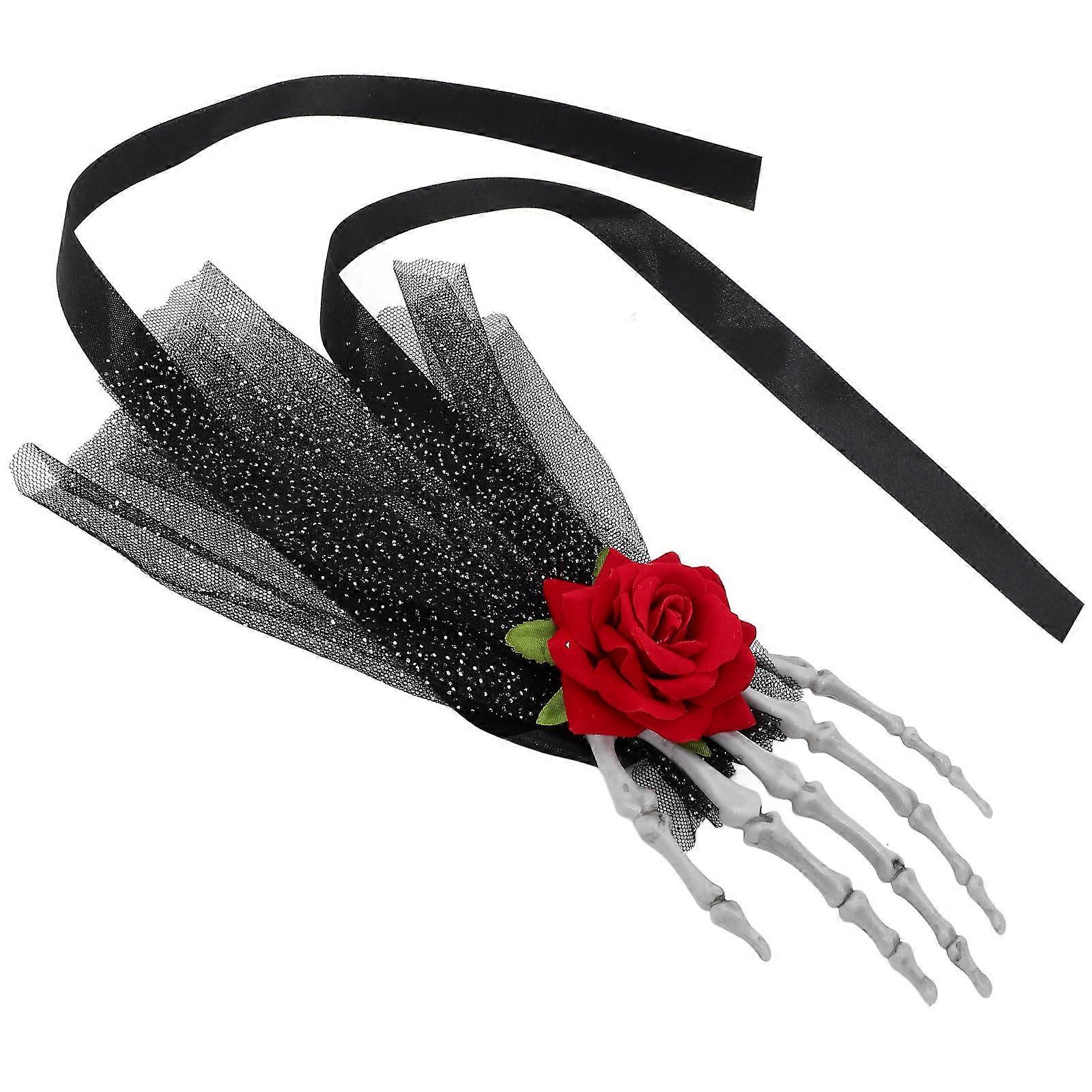 Halloween Headband Skeleton Rose Headband for Decoration