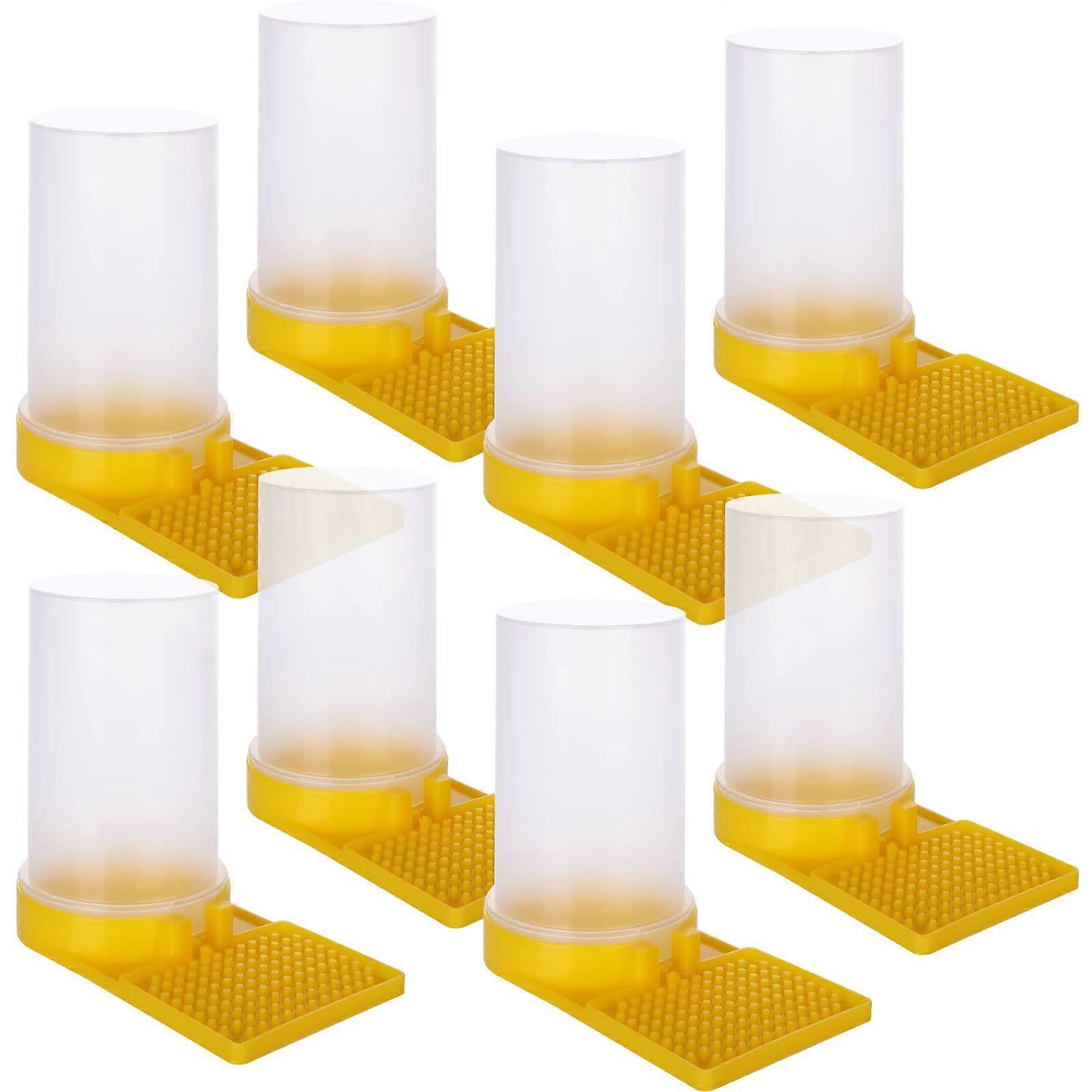 8 Pack Automatic Bee Hive Feeder with Clear Water Level Plastic Entrance for Beekeeping