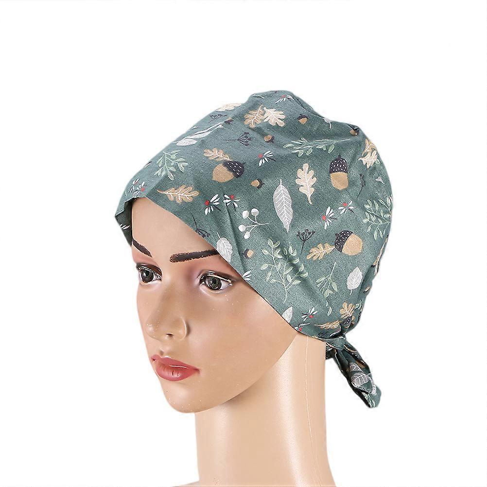 Doctor Cap Cotton Cartoon Printed Working Hat for Operating Room 2Pcs