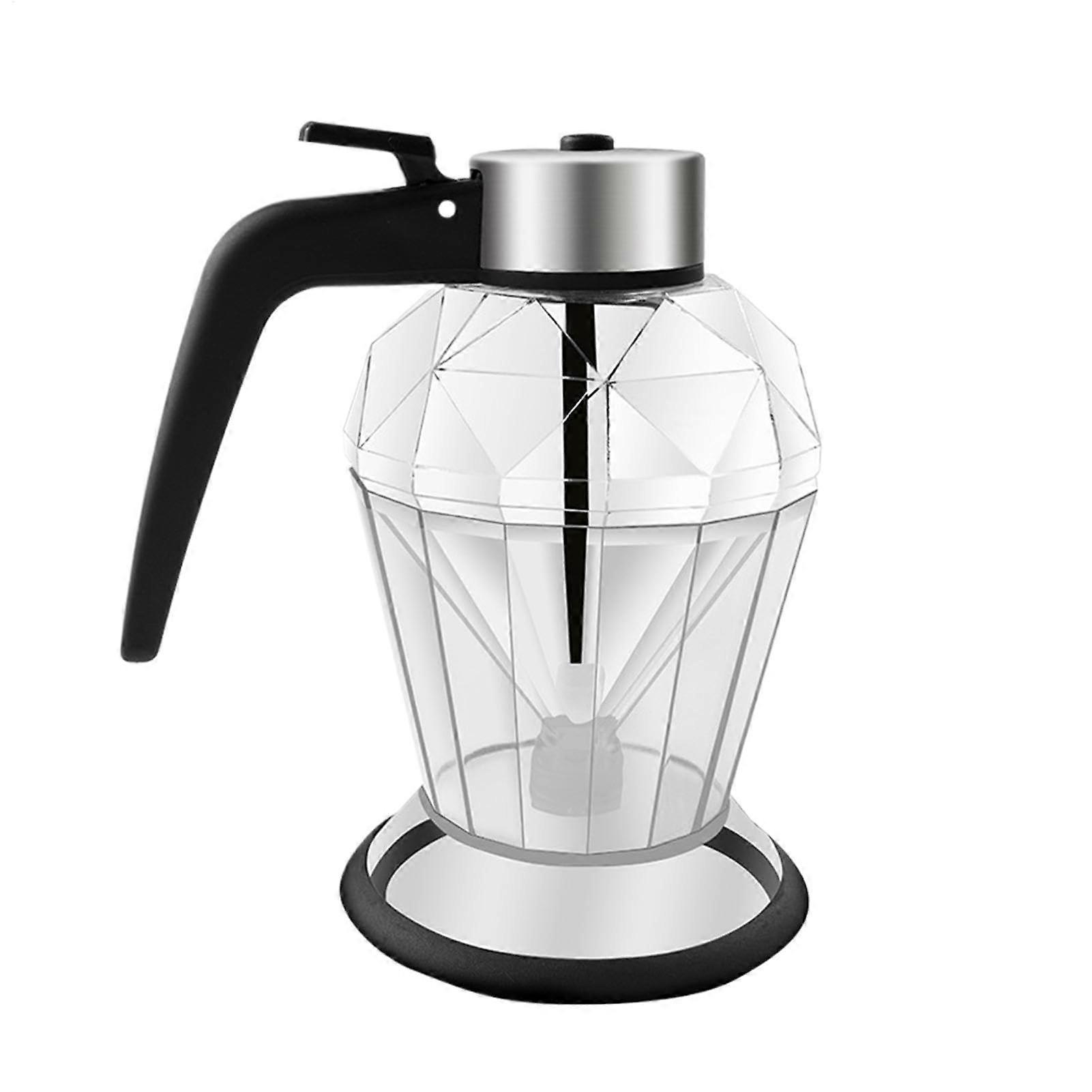 Glass Syrup Dispenser with Handle, 200ml Olive Oil Bottle, Drip Button Control Design