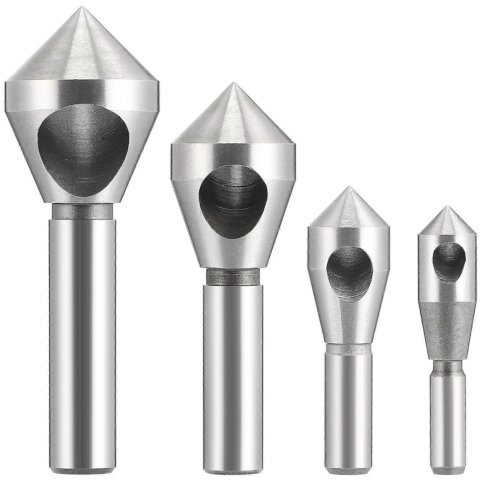 Deburring Tool Bit Cobalt Steel Countersink Bit for Drilling Use 4Pcs Set