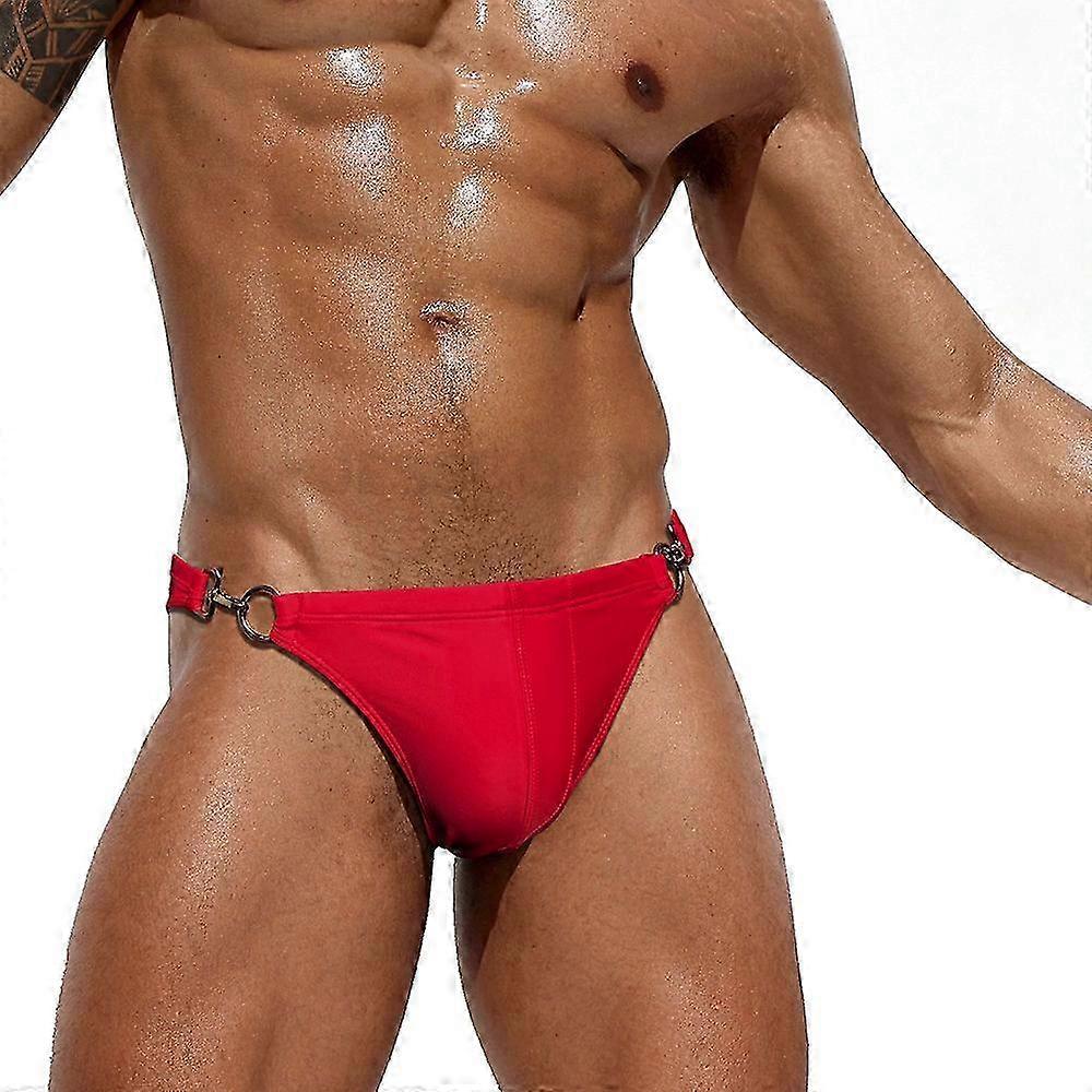Metal Button Swimsuit Men Solid Swimwear Fashion Mens Bathing Suit Quick  Dry Beachwear Man Sexy Summer Sea Surf Suits Gay 2023 25-26 | Fruugo NZ