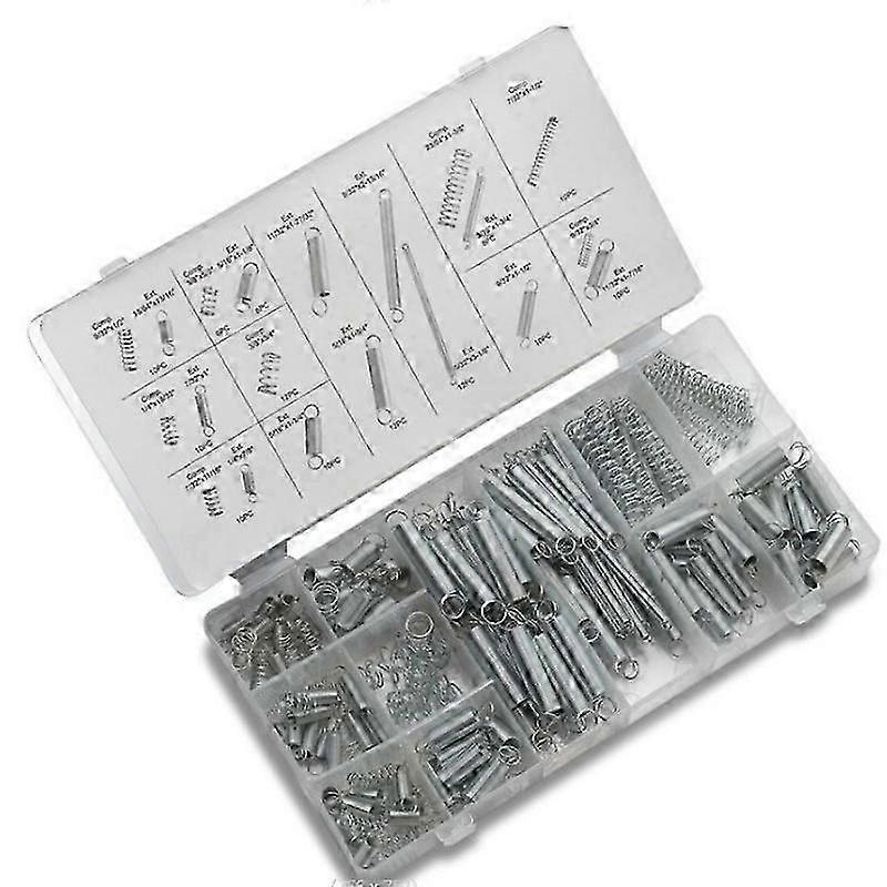 Spring Assortment 200 Piece Extension and Compression Spring Assortment, Galvanized Metal, with Portable Storage Case 2025