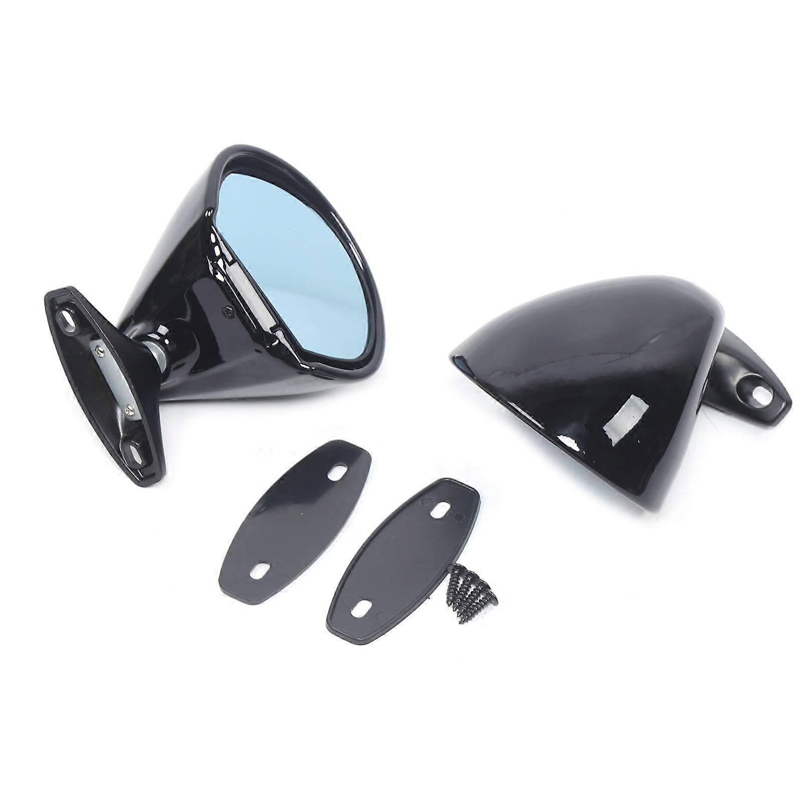 Vintage Car Side Mirrors Adjustable Retro Black Classic Wing Pair Left and Right Universal