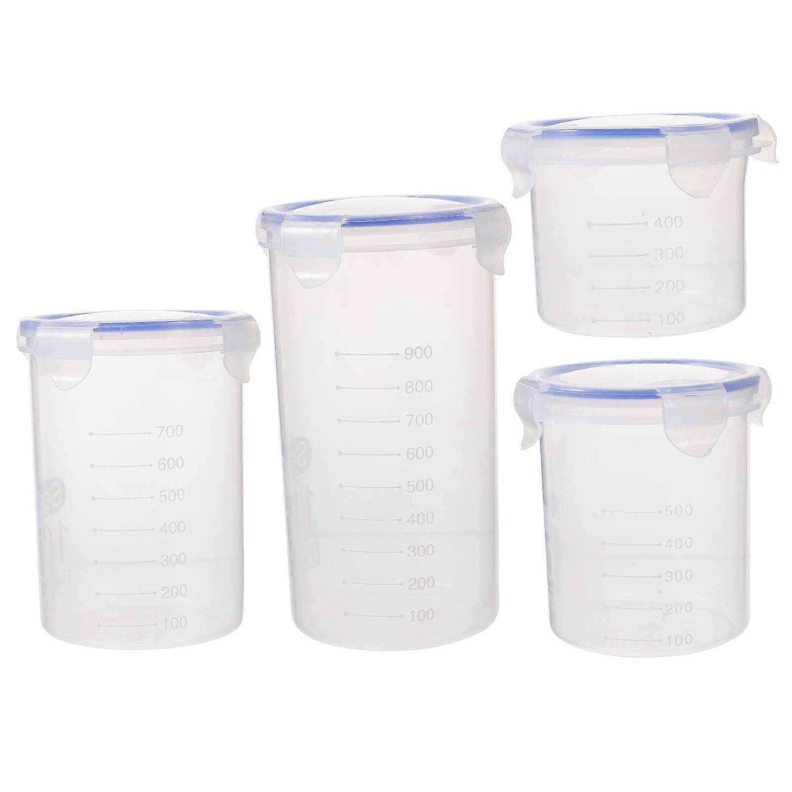 Food Storage Container Plastic Jar for Home Use 4Pcs Reusable Set