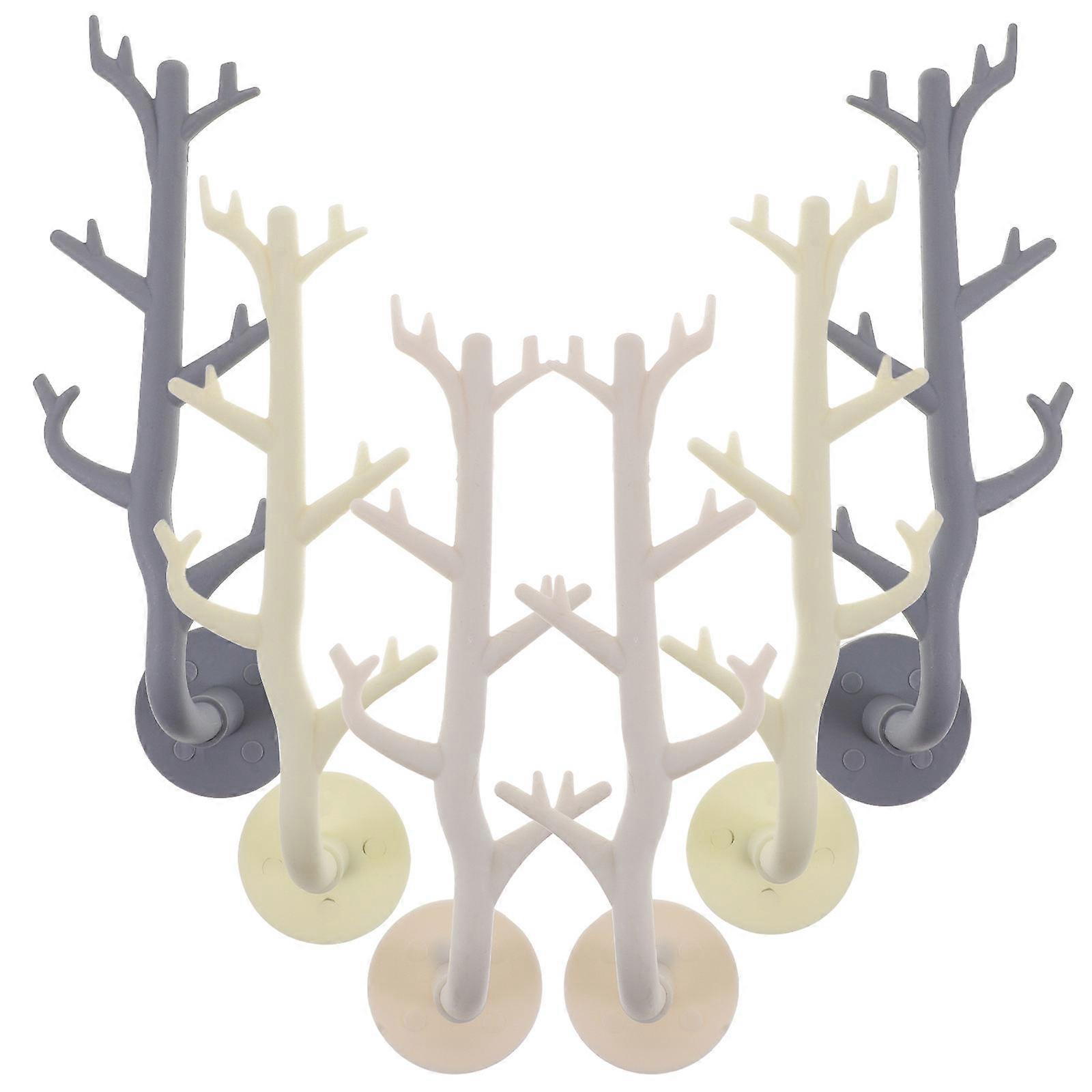 Rustic Resin Wall Hooks for Home Use 6Pcs Branch Shape Coat Hooks