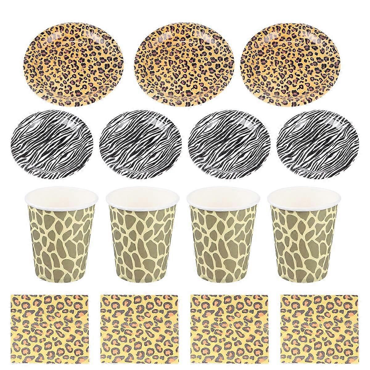 Leopard Party Paper Cup Set for Birthday Use 50Pcs