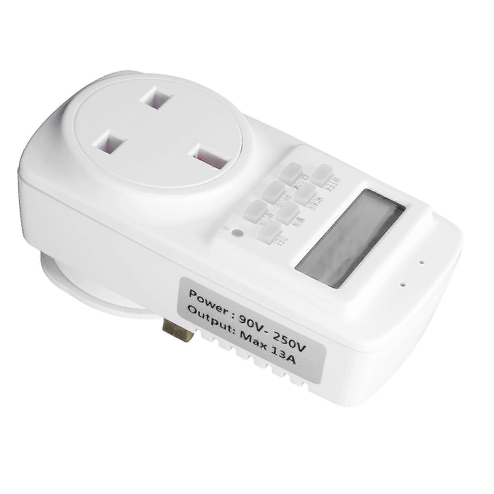 2026 13A Indoor Outlet Timer Digital Programmable Wall Plug in Timer Outlet with Automatic Power Off Countdown UK 90?250V